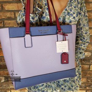 NWT kate spade Lilac and Indigo Tote with Berry Handles!!! 😍